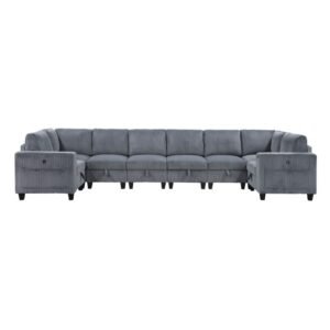 9650NDG*8SC 8-Piece Sectional with Storage, Storage Pouches and Charging Ports