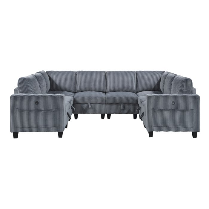 Second image of 9650NDG*8SC 8-Piece Sectional with Storage, Storage Pouches and Charging Ports