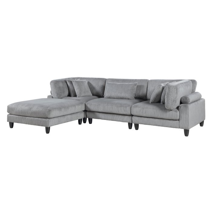 9688GY*42CRACOT 4-Piece Modular Sectional with Ottoman