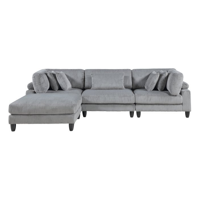 Second image of 9688GY*42CRACOT 4-Piece Modular Sectional with Ottoman