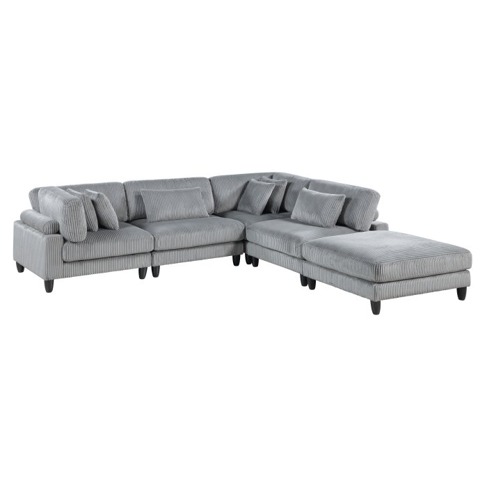 9688GY*52CR2ACOT 5-Piece Modular Sectional with Ottoman