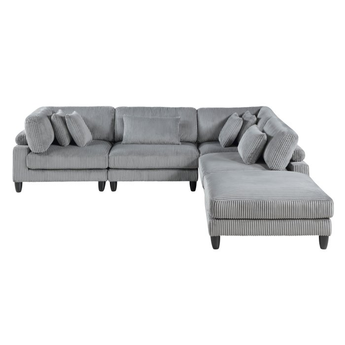 Second image of 9688GY*52CR2ACOT 5-Piece Modular Sectional with Ottoman
