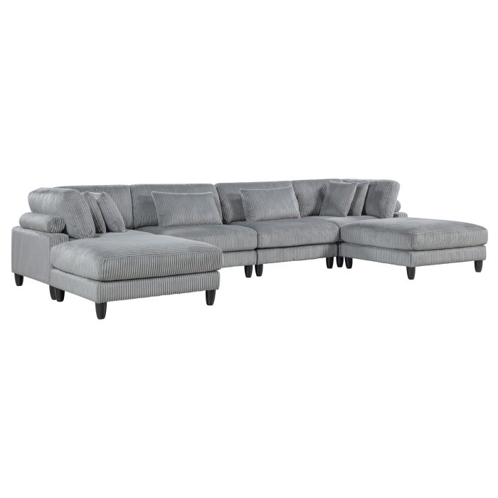 Second image of 9688GY*62CR2AC2OT 6-Piece Modular Sectional with Ottomans
