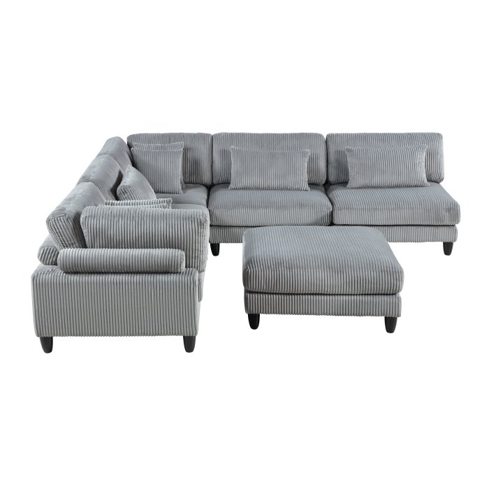 Second image of 9688GY*62CR3ACOT 6-Piece Modular Sectional with Ottoman