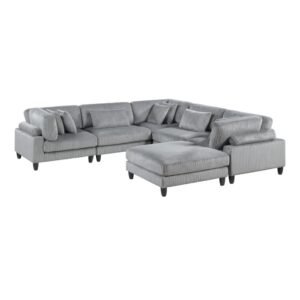 9688GY*63CR2ACOT 6-Piece Modular Sectional with Ottoman
