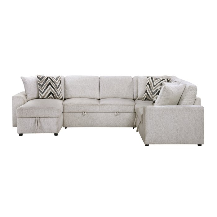 Second image of 9702BE*3LC3R 3-Piece Sectional with Pull-out Bed and Hidden Storage