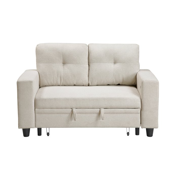 Second image of 9705BE-2* Love Seat with Pull-out Bed, Shelves and Charging Ports