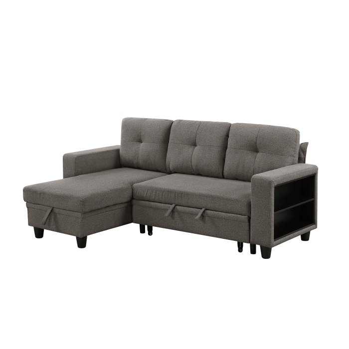 Second image of 9705DB*32AVC Sectional with Reversible Chaise, Pull-out Bed, Shelves and Charging Ports