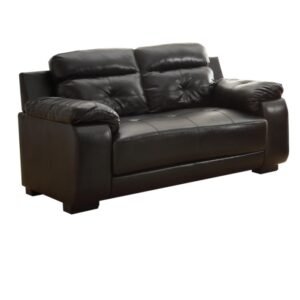 9718BLK-2 LOVE SEAT, BLACK BONDED LTHR   R11