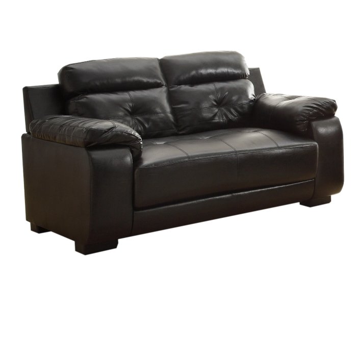 9718BLK-2 LOVE SEAT, BLACK BONDED LTHR   R11