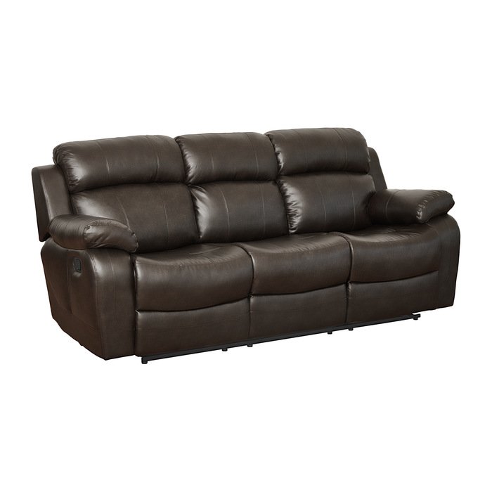 Second image of 9724BRW-3 Double Reclining Sofa with Center Drop-Down Cup Holders