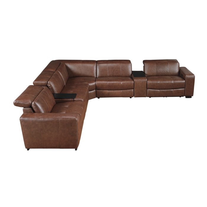 Second image of 9790BRW*7LRRRPWH 7-Piece Modular Power Reclining Sectional with Power Headrests and Charging Ports