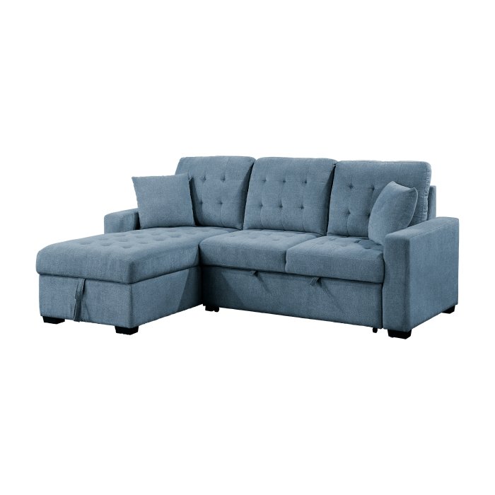 Second image of 9816BU*2LCRL 2-Piece Sectional with Left Chaise, Pull-out Bed and Hidden Storage
