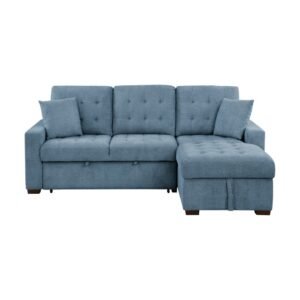 9816BU*2LLRC 2-Piece Sectional with Right Chaise, Pull-out Bed and Hidden Storage