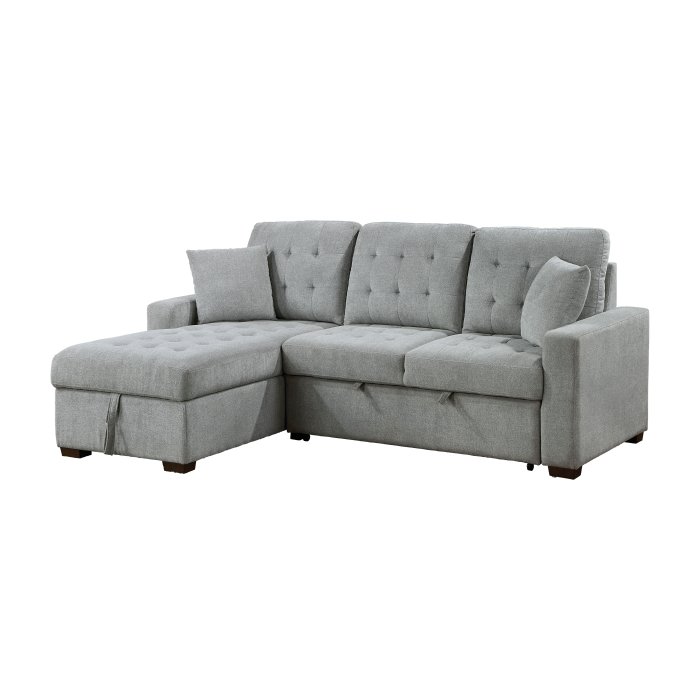 Second image of 9816GY*2LCRL 2-Piece Sectional with Left Chaise, Pull-out Bed and Hidden Storage