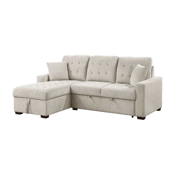 Second image of 9816SN*2LCRL 2-Piece Sectional with Left Chaise, Pull-out Bed and Hidden Storage