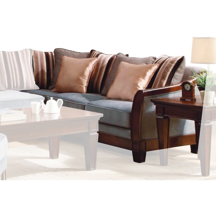 9927NF-3 SOFA, GREY VELVET/ESPRESSO FIN.SOFA