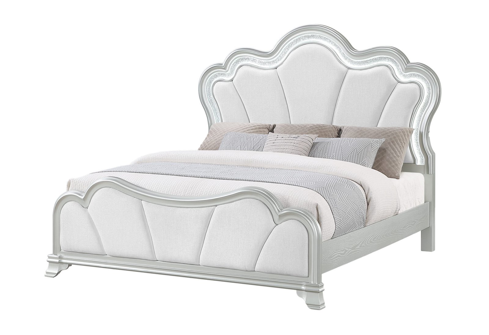 Second image of ARIA SILVER KING BED WITH LED