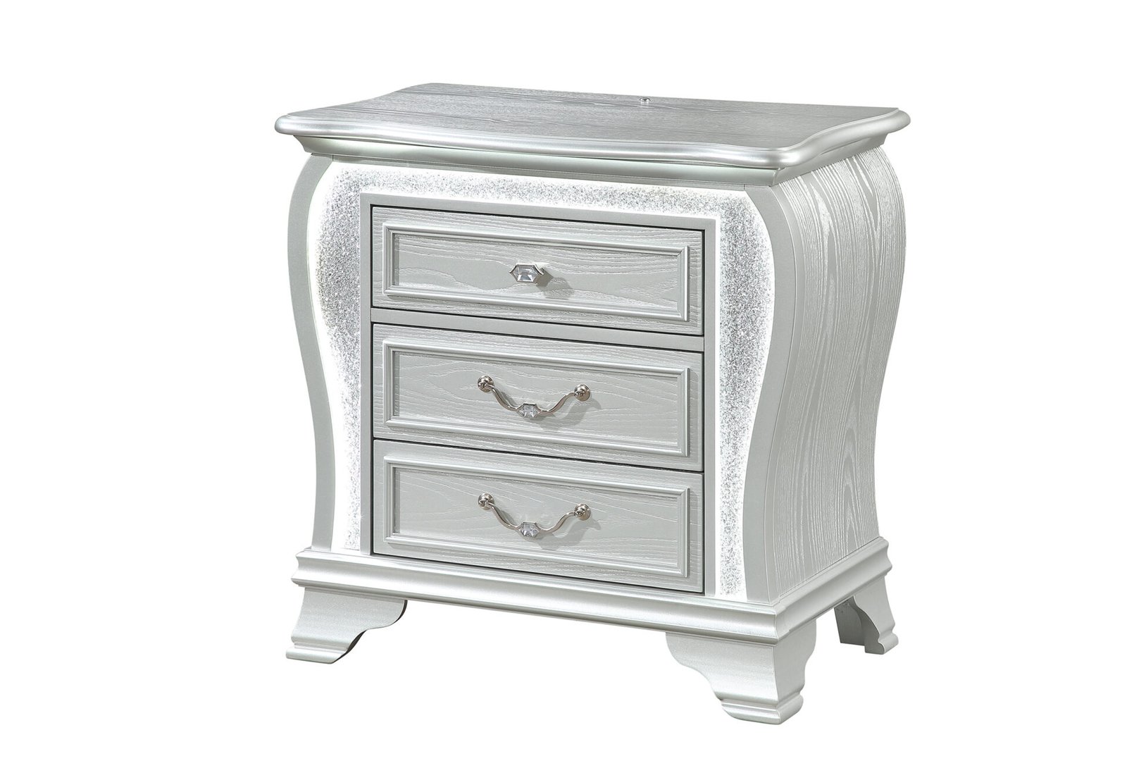 Second image of ARIA SILVER NIGHTSTAND WITH LED