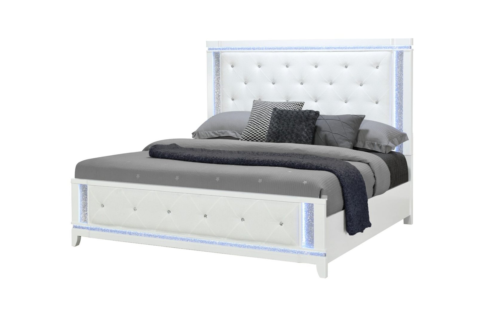 Second image of ALINA WHITE KING BED WITH LED