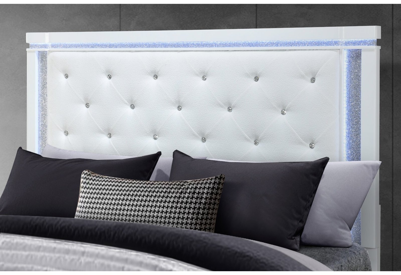Second image of ALINA WHITE QUEEN BED GROUP WITH LED