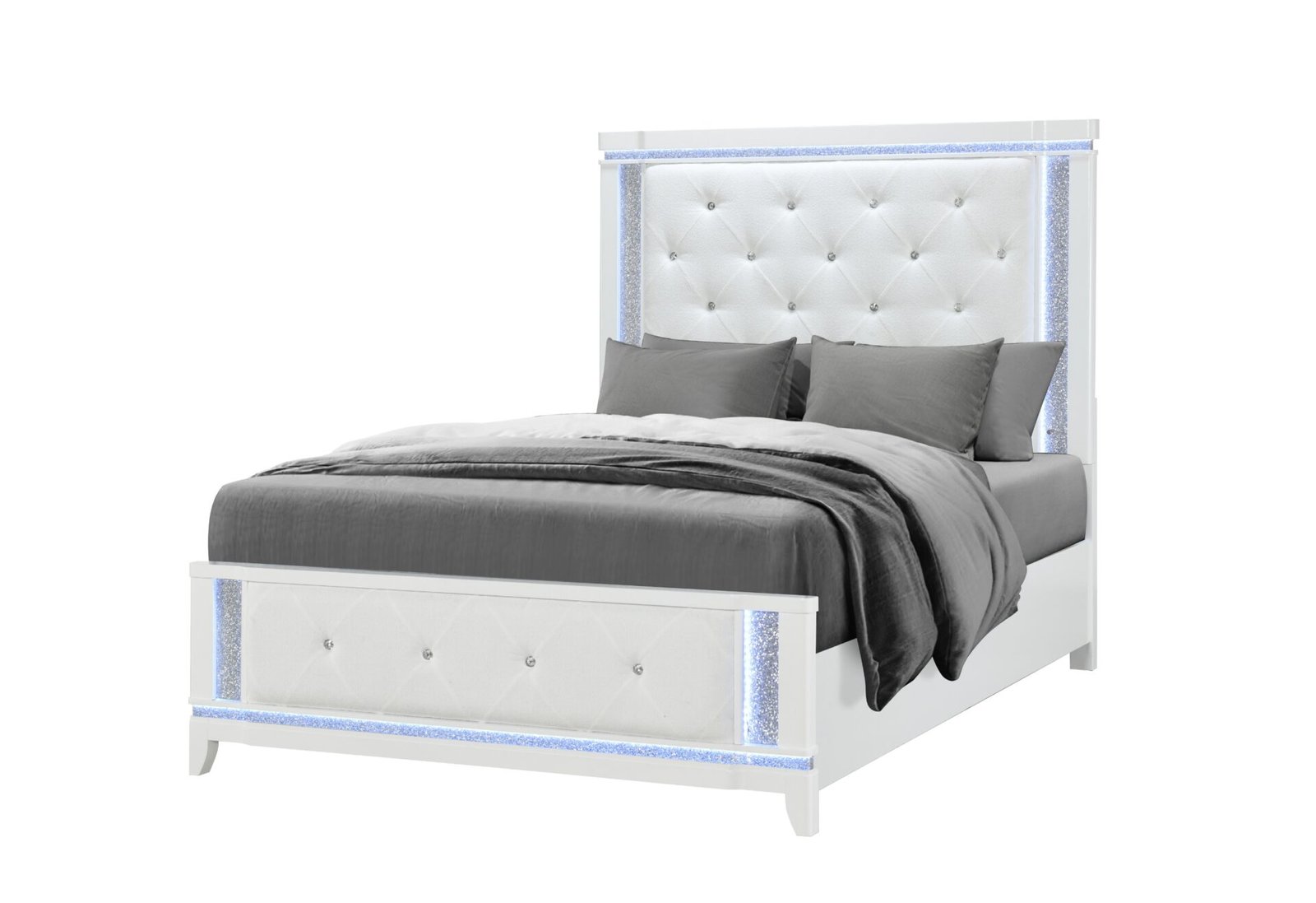 Second image of ALINA WHITE FULL BED WITH LED