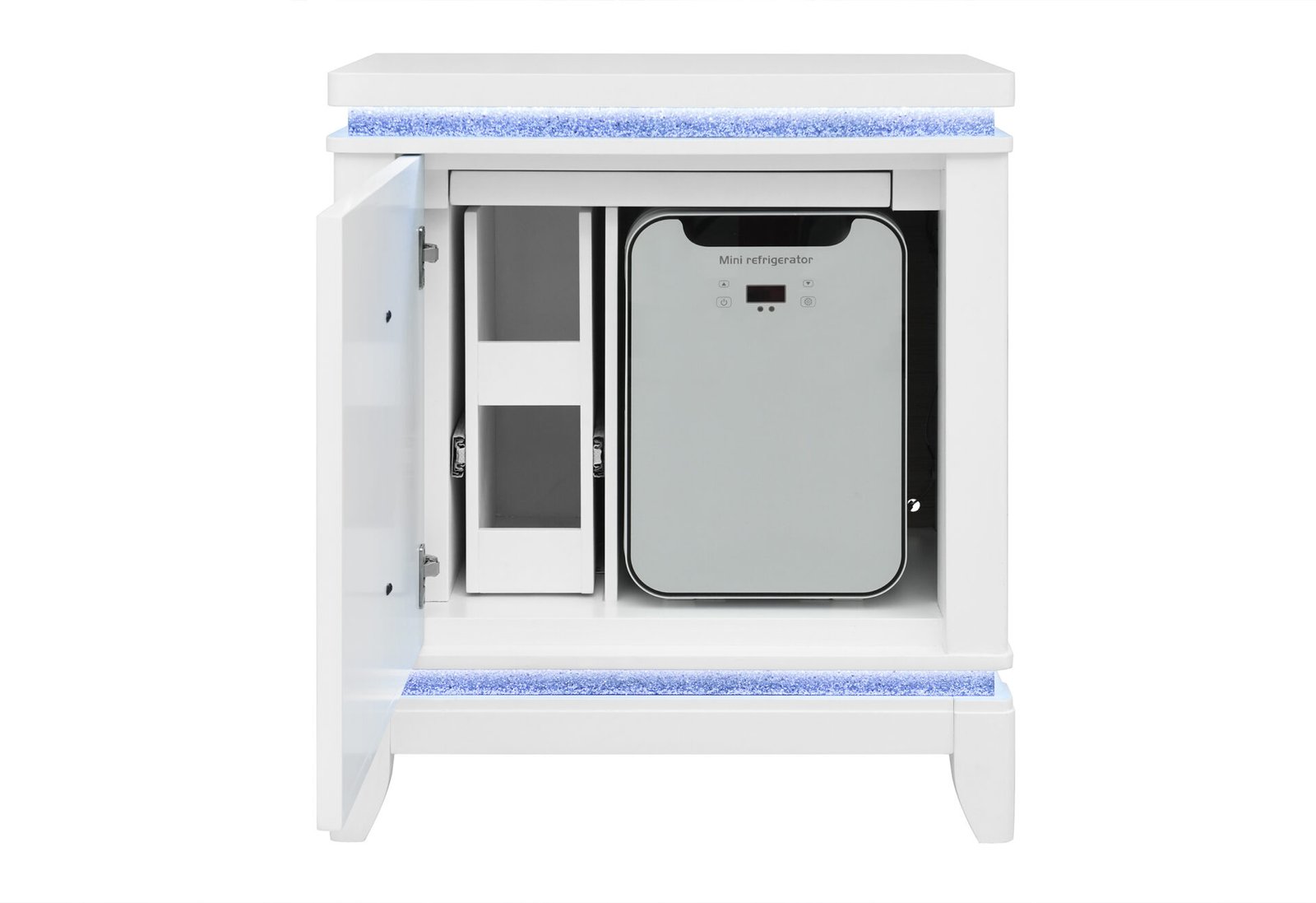 Second image of ALINA WHITE NIGHTSTAND WITH COOLER, LED, SPEAKER AND USB