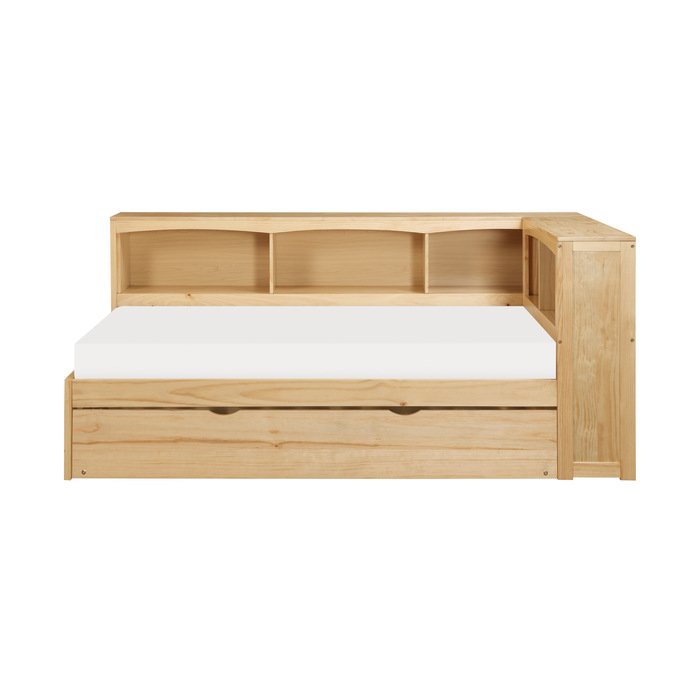 Second image of B2043BC-1BCR* Twin Bookcase Corner Platform Bed with Twin Trundle