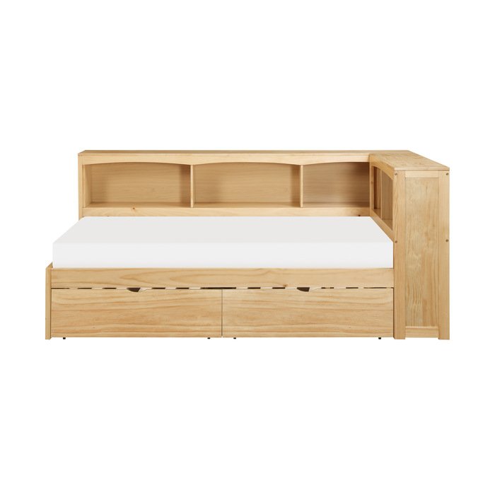 Second image of B2043BC-1BCT* Twin Bookcase Corner Platform Bed with Storage Boxes