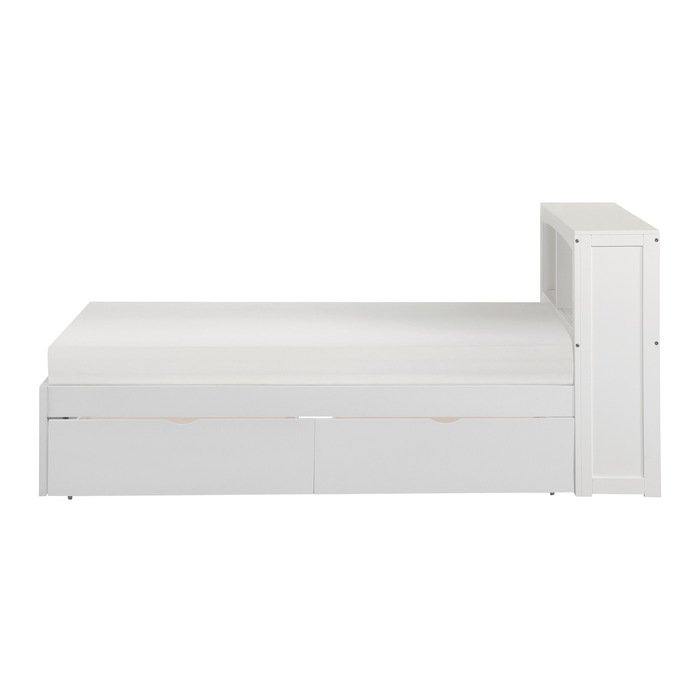 Second image of B2053BCW-1T* Twin Bookcase Platform Bed with Storage Boxes