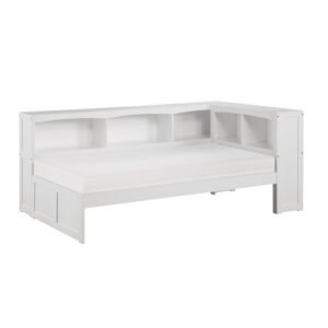 B2053BCW-1BC* Twin Bookcase Corner Platform Bed
