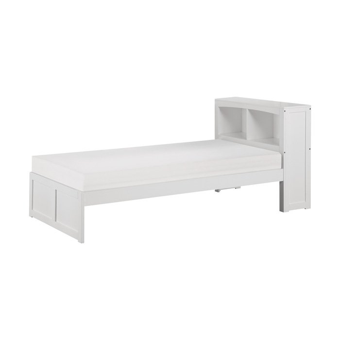 B2053BCW-1* Twin Bookcase Platform Bed