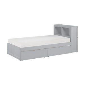 B2063BC-1T* Twin Bookcase Platform Bed with Storage Boxes