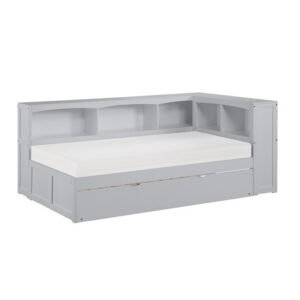 B2063BC-1BCR* Twin Bookcase Corner Platform Bed with Twin Trundle