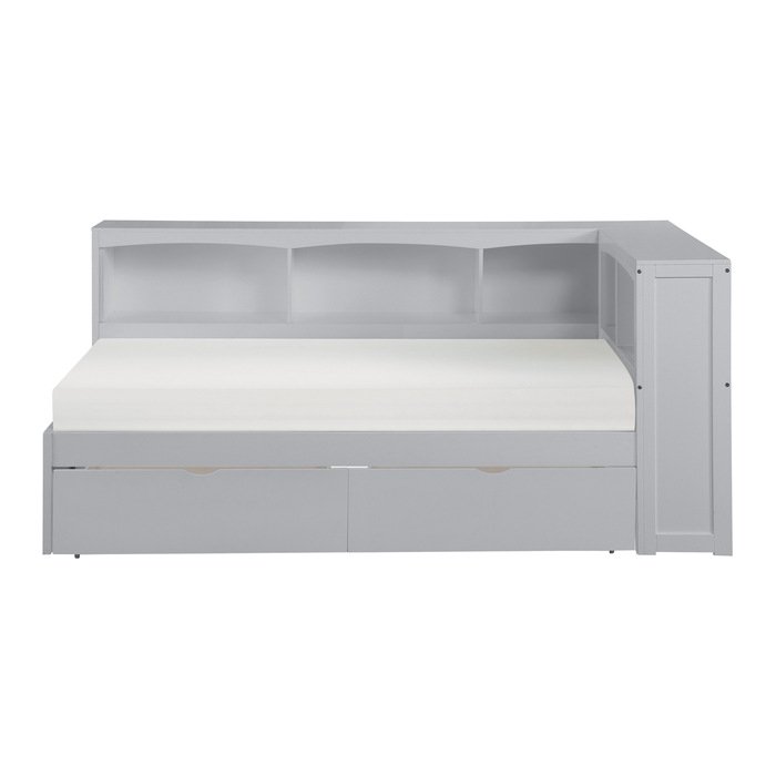 Second image of B2063BC-1BCT* Twin Bookcase Corner Platform Bed with Storage Boxes