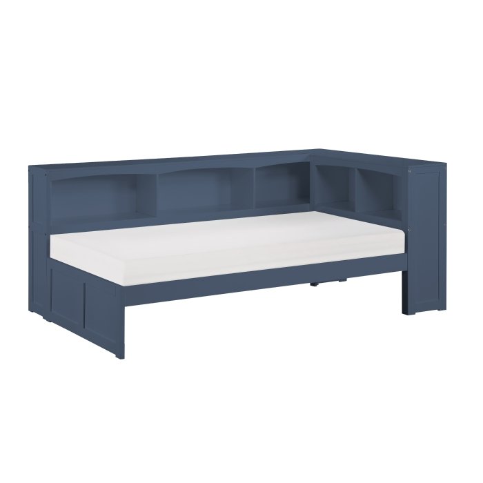 B2083BUBC-1BC* Twin Bookcase Corner Platform Bed