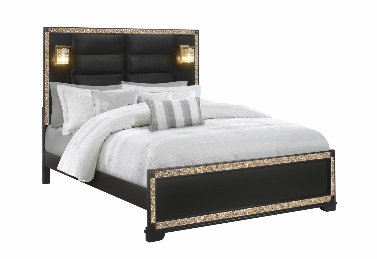 Second image of BLAKE BLACK KING BED WITH LAMPS