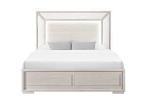 CLARA BEIGE KING BED WITH LED