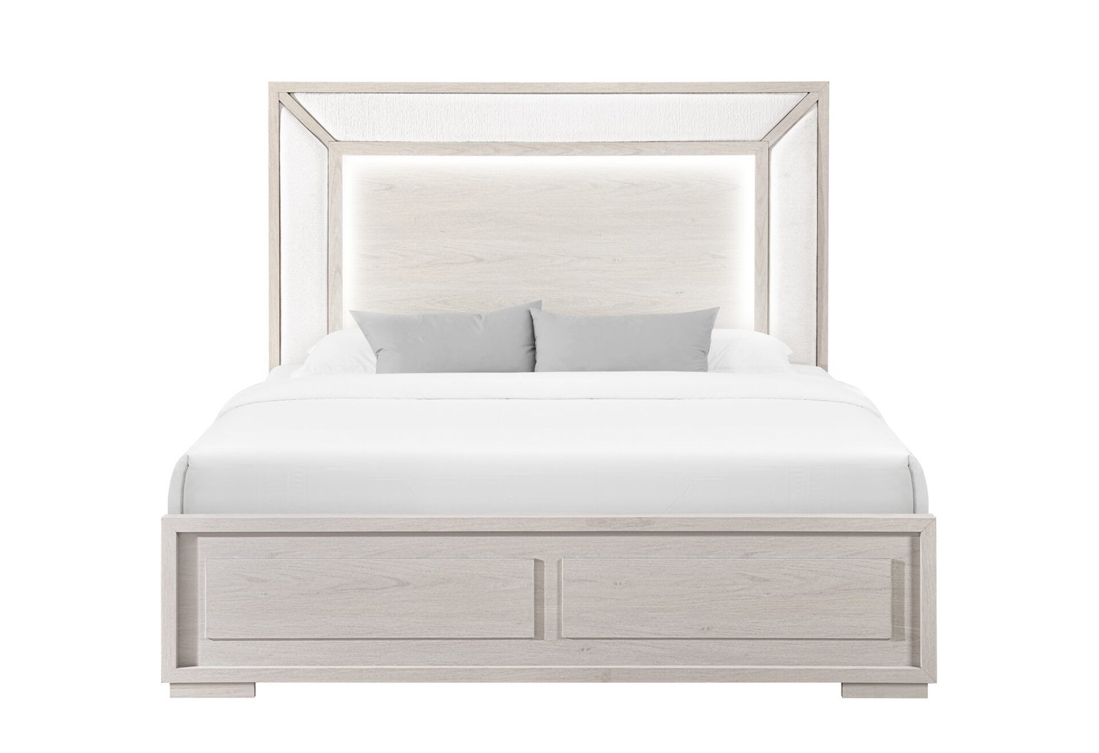 CLARA BEIGE QUEEN BED WITH LED