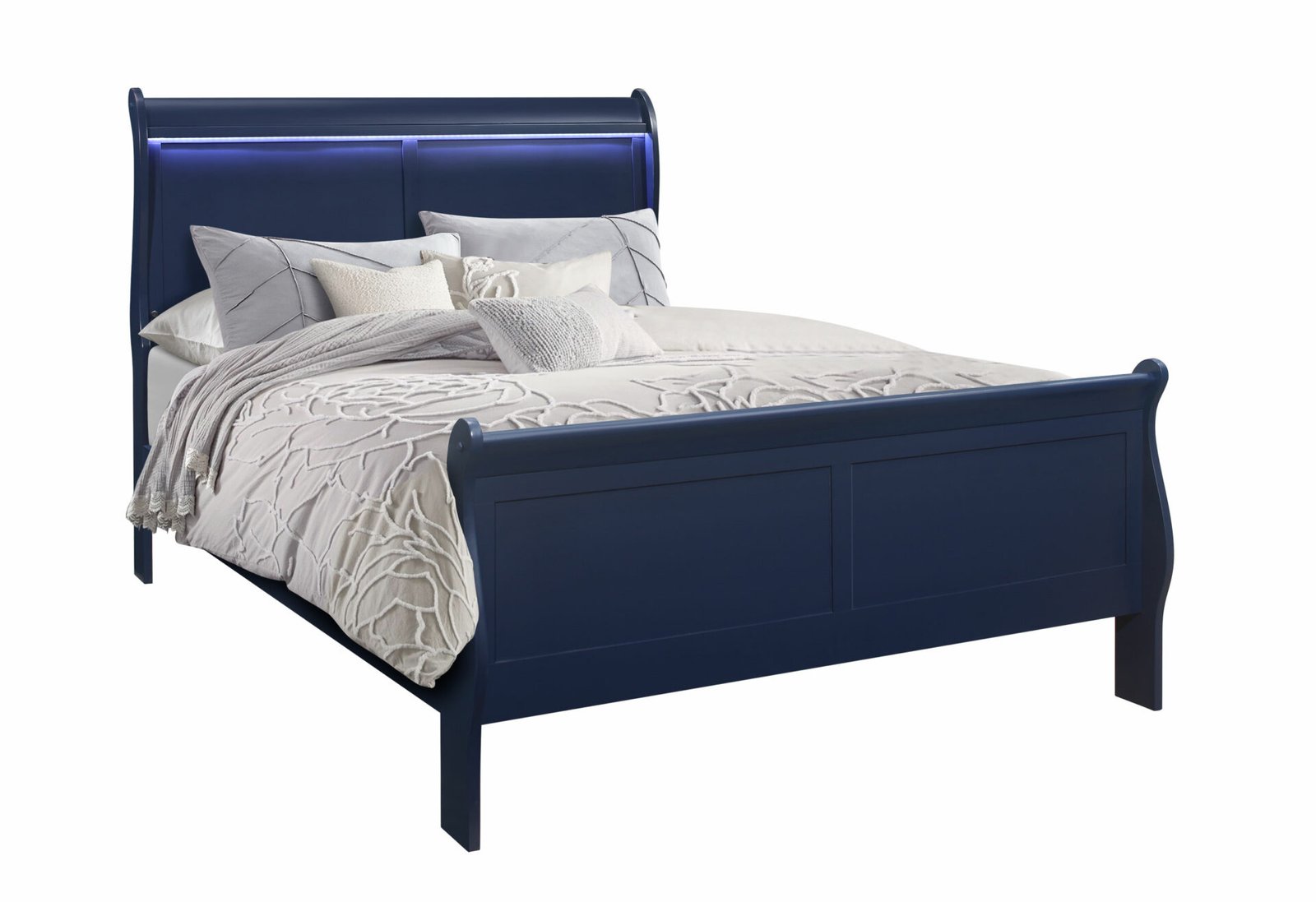Second image of CHARLIE BLUE FULL BED WITH LED