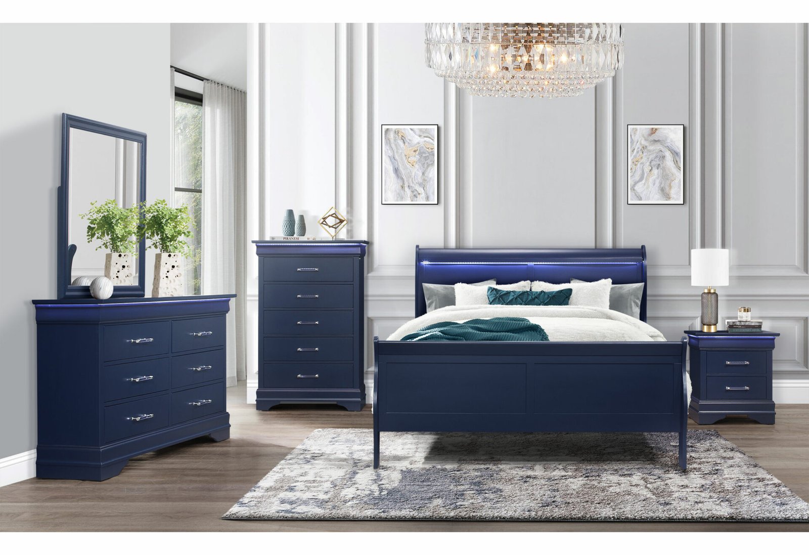 Second image of CHARLIE BLUE DRESSER WITH LED