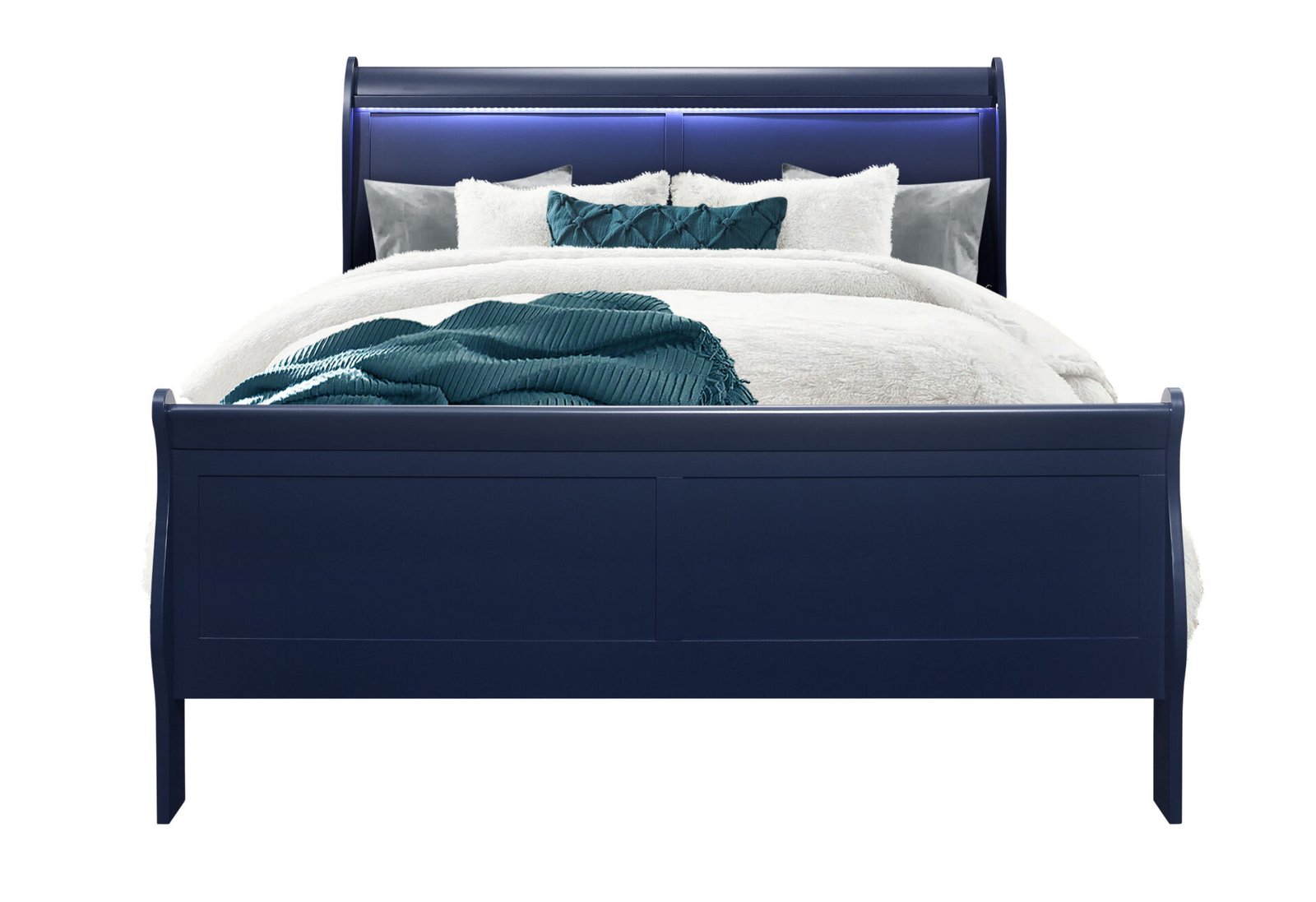 Second image of CHARLIE BLUE QUEEN BED GROUP WITH LED