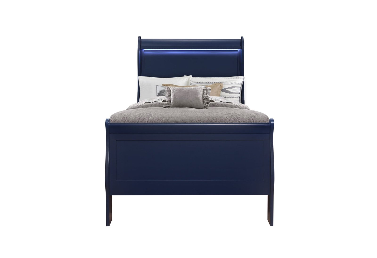 Second image of CHARLIE BLUE TWIN BED, DRESSER, MIRROR, & NIGHTSTAND