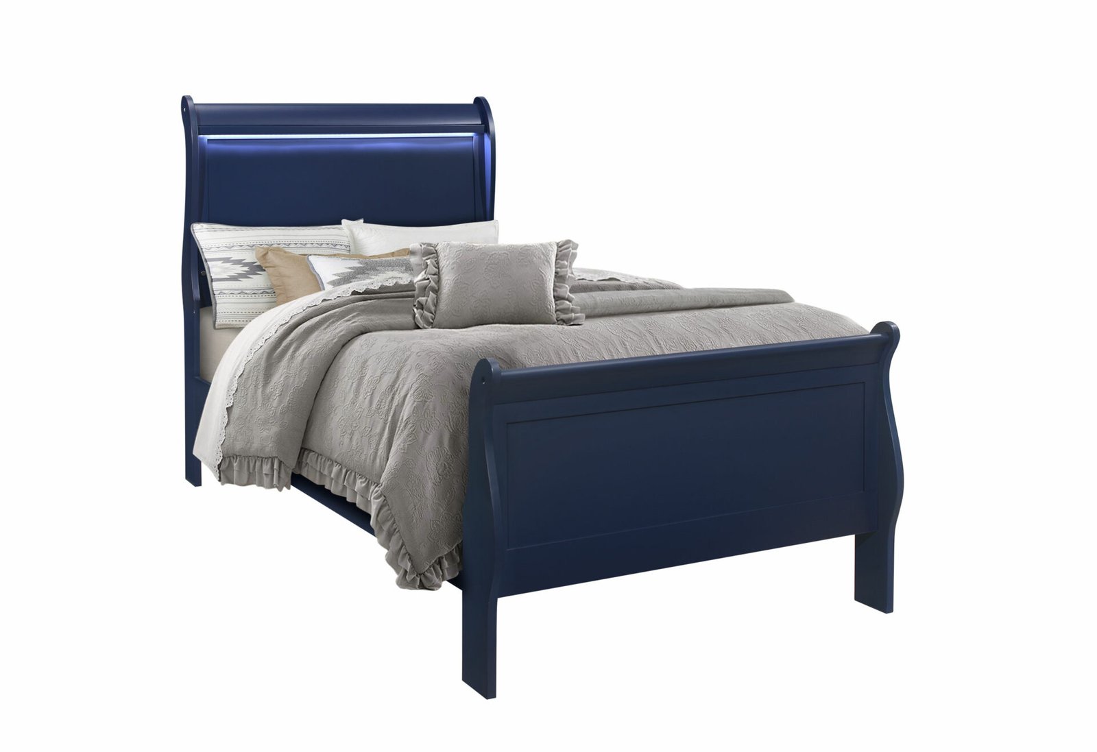 Second image of CHARLIE BLUE TWIN BED WITH LED