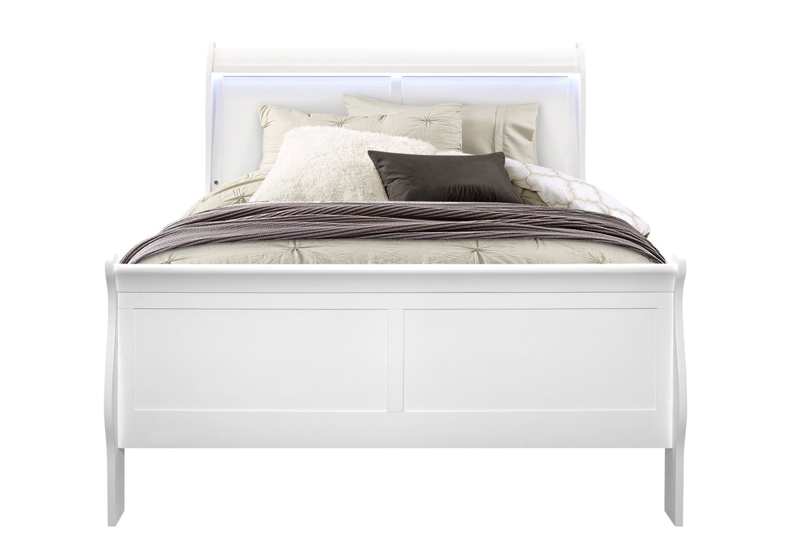 Second image of CHARLIE WHITE FULL BED GROUP WITH LED
