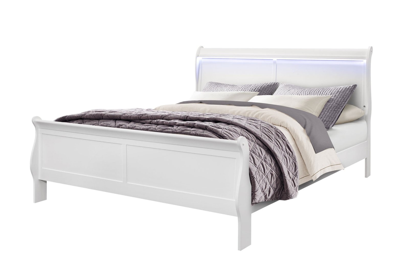 Second image of CHARLIE WHITE KING BED WITH LED