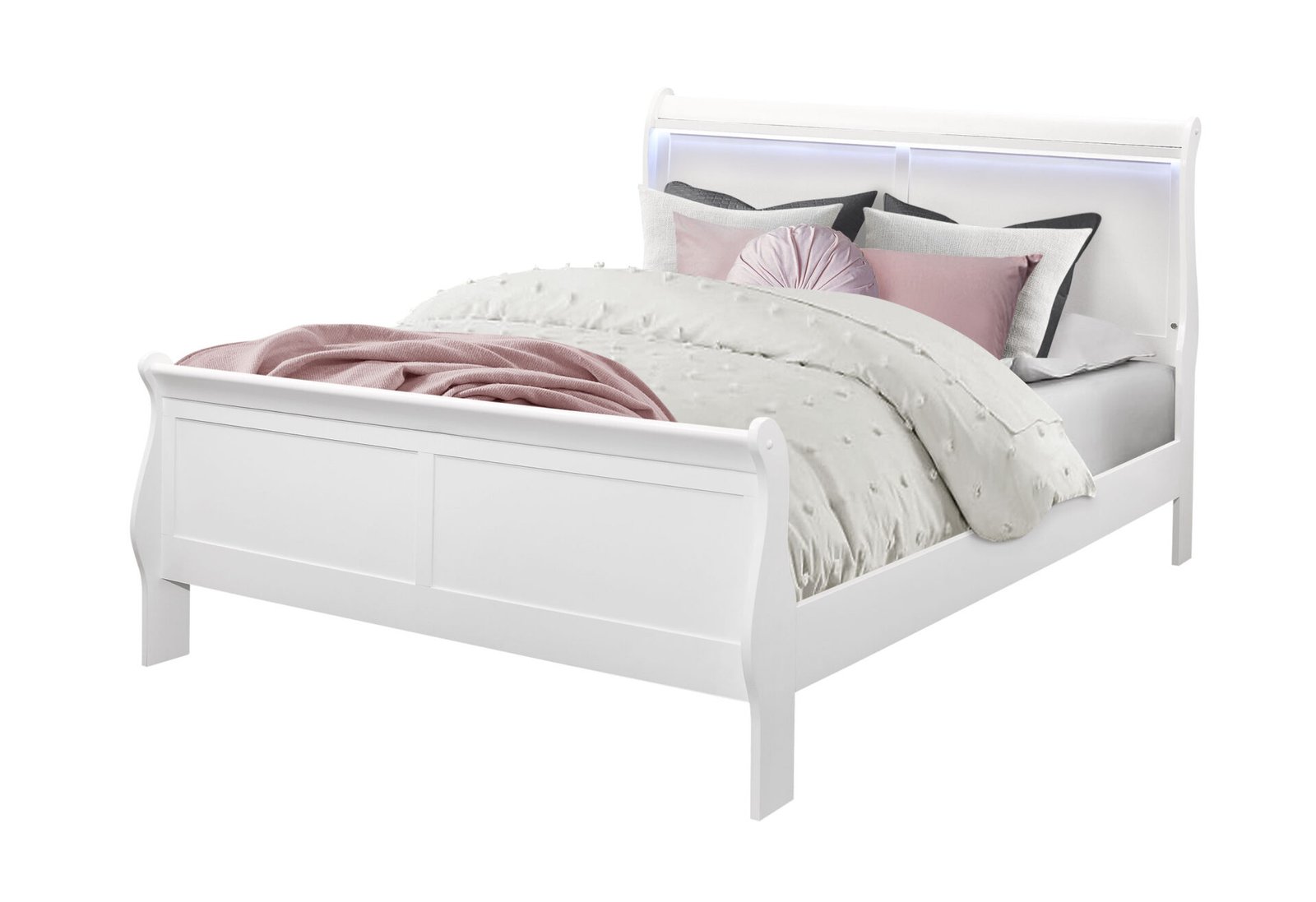 Second image of CHARLIE WHITE QUEEN BED WITH LED