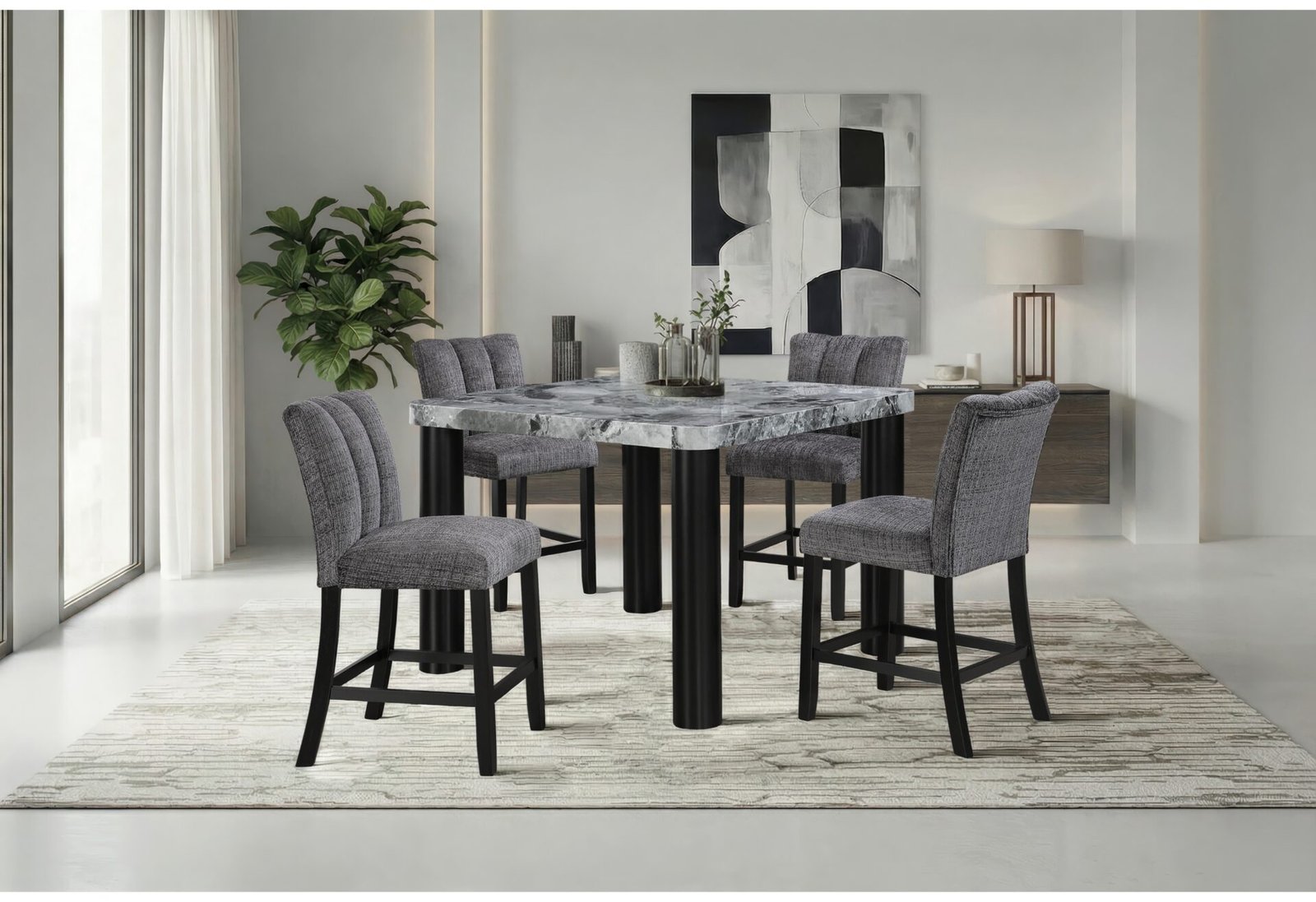 D5473 BAR TABLE AND 8 D06 BAR STOOLS