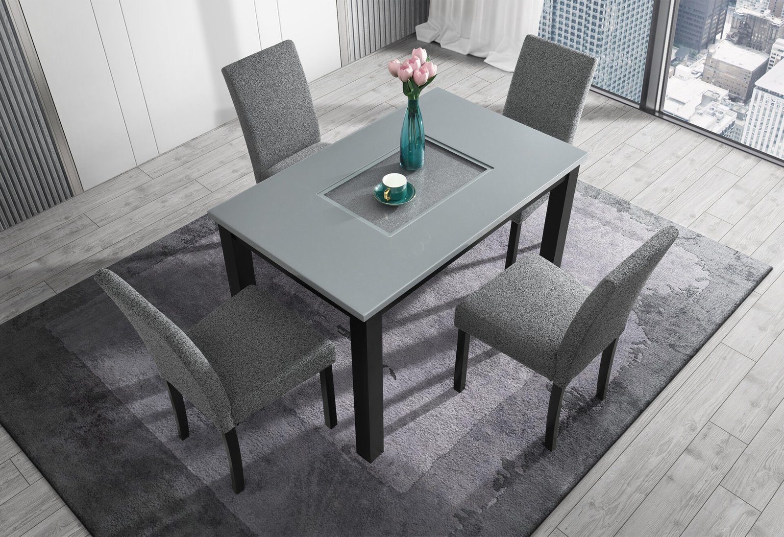 Second image of D8112 DINING TABLE WITH 4 D8112 DINING CHAIRS