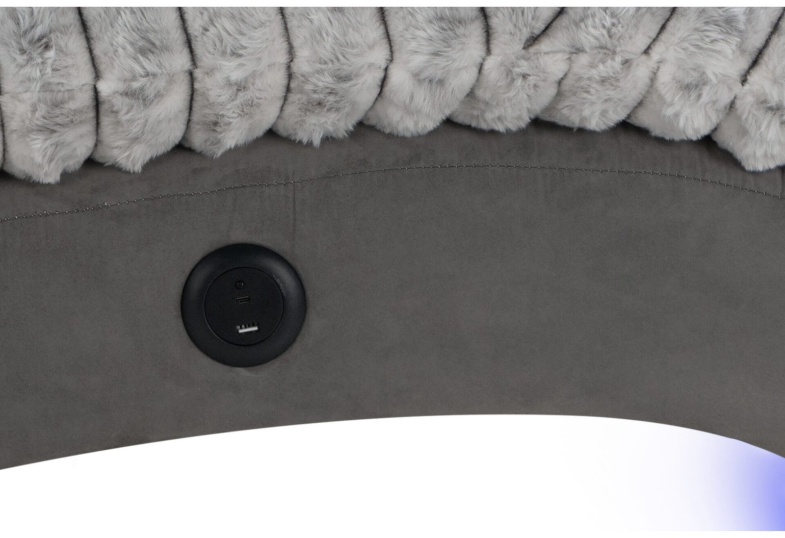 Second image of DOMINIC NICKEL/GREY 36 CHAISE WITH USB